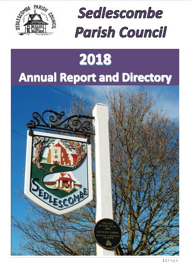 2018 annual report cover for sedlescombe parish council